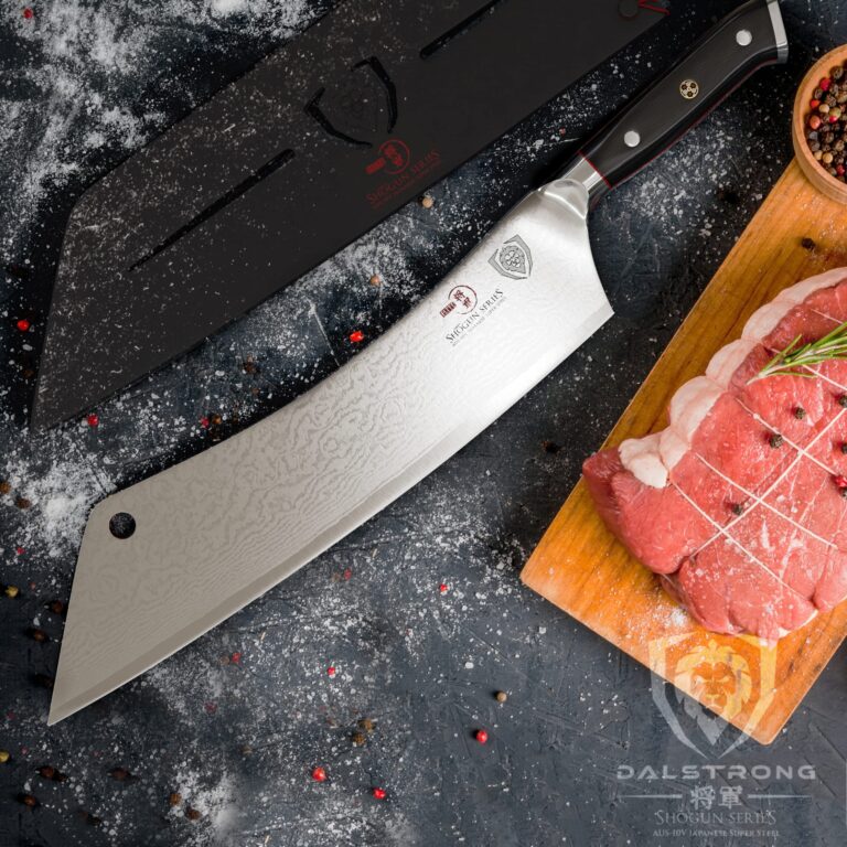 Dalstrong Hybrid Cleaver & Chef Knife - 12 inch Extra-Long Blade - Shogun Series ELITE - The 'Crixus' - Japanese AUS-10V Super Steel Kitchen Knife - Black Handle - Razor Sharp Knife - w/Sheath - Image 3