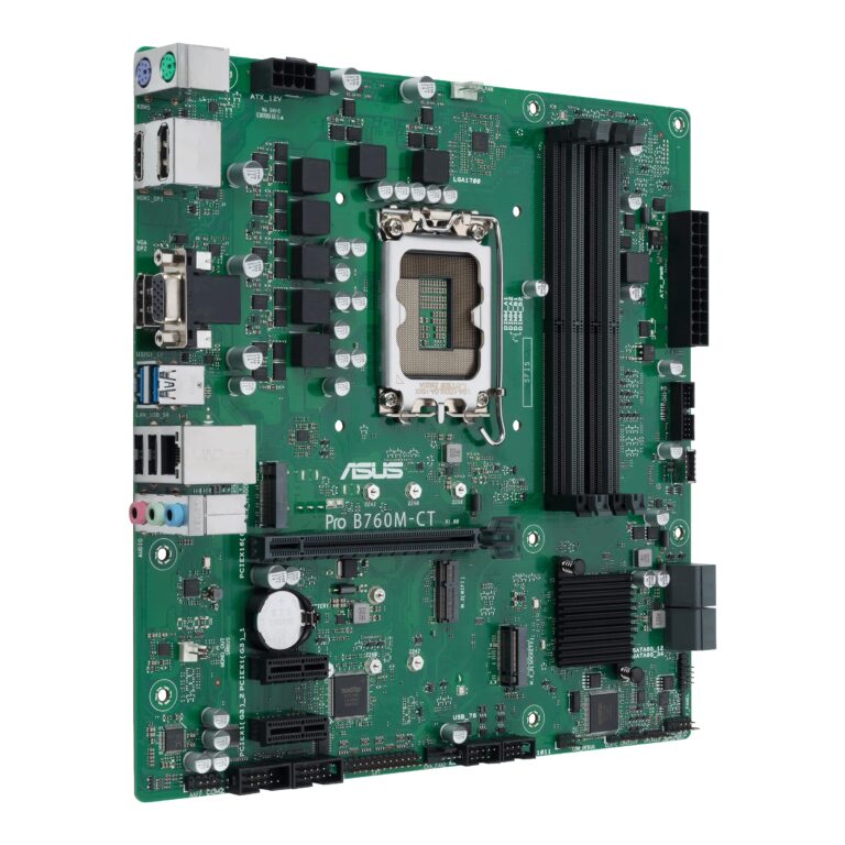 ASUS Pro B760M-CT-CSM Intel LGA1700(13th&12th Gen)mATX commercial motherboard,DDR5,PCIe 4.0,2xM.2 PCIe 4.0 slots,front USB 3.2 Gen 1 Type-C,D-Sub,TPM IC onboard,Q-LED Core,Mono-out header,SMBUS header - Image 4