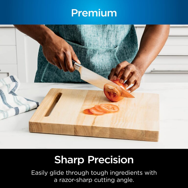 Ninja K52013 Foodi NeverDull Premium 13 Piece German Stainless Steel Wood Series Knife System with Built-in Sharpener, Walnut Stain/Black - Image 8