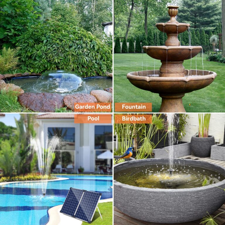 POPOSOAP Solar Water Fountain Pump Outdoor 35 Watt, 480GPH Solar Fountain Pump with Foldable Solar Panel, Adjustable Water Flow Solar Pump Kit for Garden Fish Pond Waterfall Hydroponics Pool - Image 5