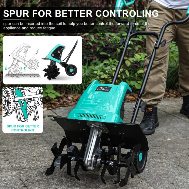 IncwBo Tiller 13.5AMP Rototiller for Garden Corded Electric Tiller Garden Electric Cultivator 8Inch Depth 16Inch Width Tiller for Garden Yard - Image 6
