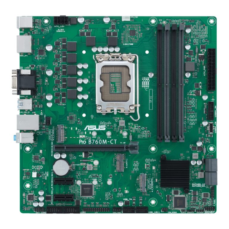 ASUS Pro B760M-CT-CSM Intel LGA1700(13th&12th Gen)mATX commercial motherboard,DDR5,PCIe 4.0,2xM.2 PCIe 4.0 slots,front USB 3.2 Gen 1 Type-C,D-Sub,TPM IC onboard,Q-LED Core,Mono-out header,SMBUS header - Image 5