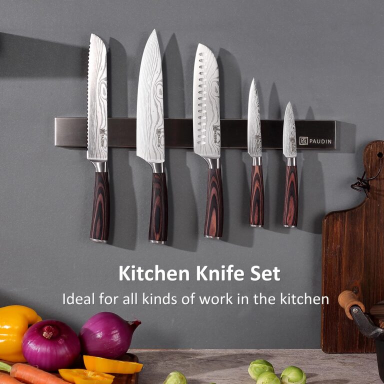 PAUDIN Kitchen Knife Set with Block, 14 Pieces Knife Sets for Kitchen with Block, High Carbon German Stainless Steel Sharp Chef Knife Set with Ergonomic Pakkawood Handle - Image 8