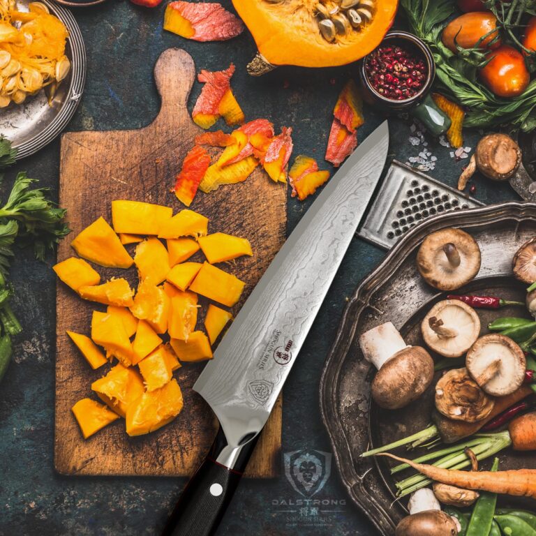 Dalstrong Chef Knife - 7 inch Blade - Shogun Series ELITE - Damascus - Japanese AUS-10V Super Steel - G10 Black Handle - Razor Sharp Kitchen Knife - Full Tang Cooking Chef's Knife - Sheath - Image 3