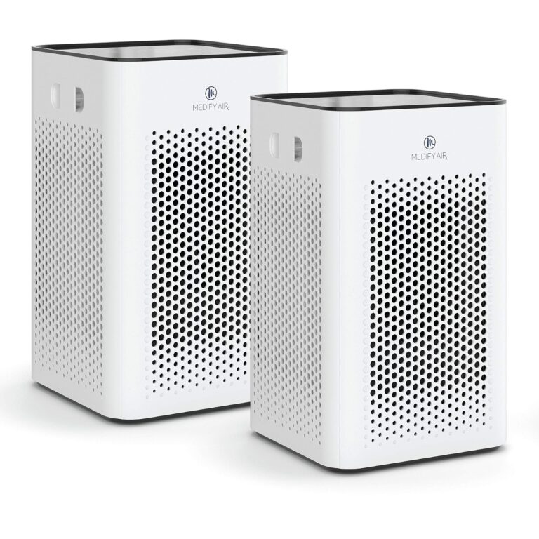 Medify MA-25 Air Purifier with True HEPA H13 Filter | 825 ft² Coverage in 1hr for Allergens, Smoke, Wildfires, Odors, Pollen, Pet Dander | Removal to 0.1 Microns | White, 2-Pack