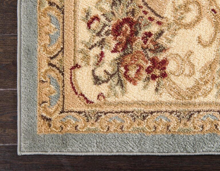 Unique Loom Versailles Collection Traditional Classic Floral Motif Area Rug (8' 0 x 10' 0 Rectangular, Slate Blue/ Ivory) - Image 3