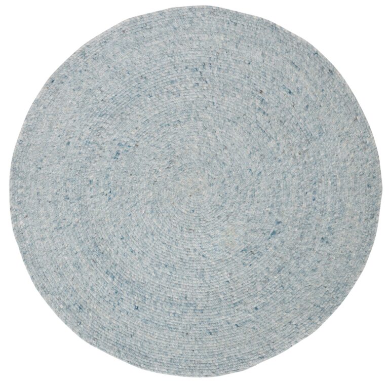 SAFAVIEH Braided Collection 7' Round Turquoise BRD901K Handmade Country Cottage Reversible Wool Entryway Foyer Living Room Bedroom Kitchen Area Rug - Image 7
