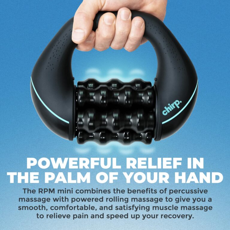 Chirp RPM Mini - Rolling Percussive Massager, Percussive Therapy, Whole Body Relief, Deep Tissue and Muscle Recovery, Percussion Massage, Rechargeable, Hands-Free Base, Powerful, 3-Speed Spin - Image 7