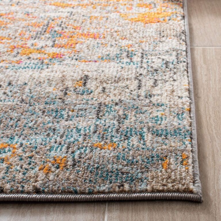 SAFAVIEH Madison Collection Area Rug - 9' x 12', Grey & Orange, Modern Abstract Design, Non-Shedding & Easy Care, Ideal for High Traffic Areas in Living Room, Bedroom (MAD460F) - Image 7