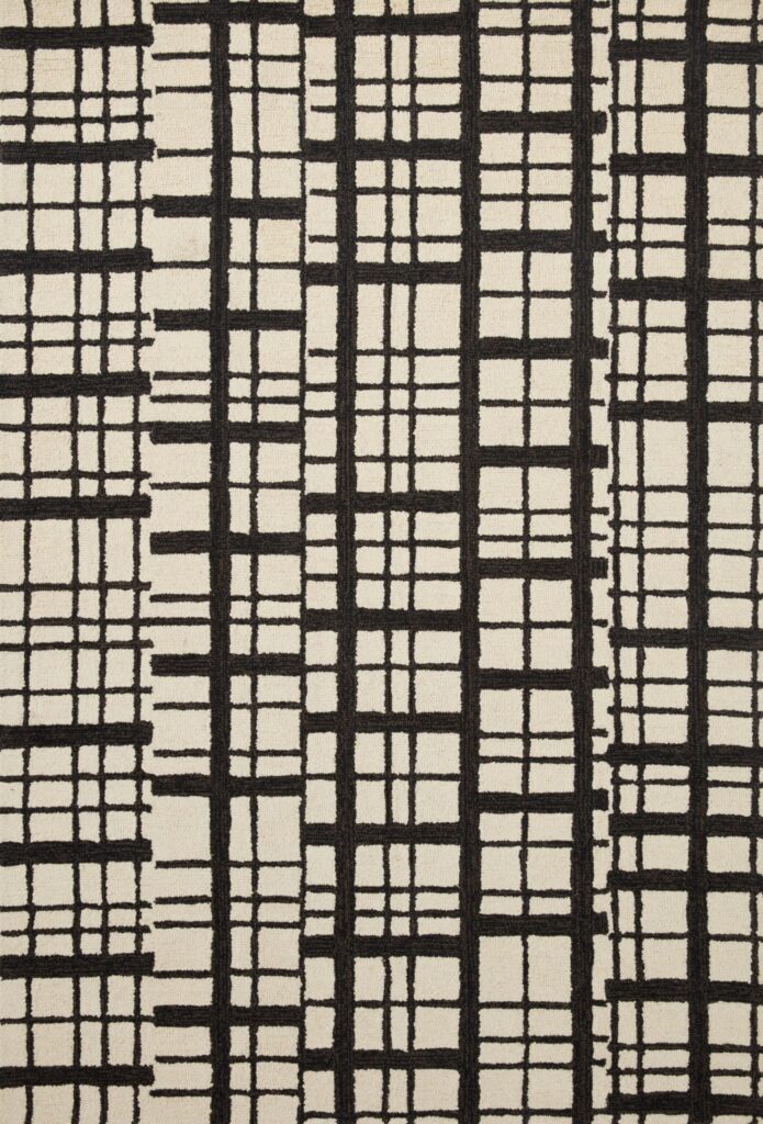 Loloi Chris Loves Julia x Polly Collection POL-02 Black/Ivory 5'-0" x 7'-6" Area Rug - Image 7