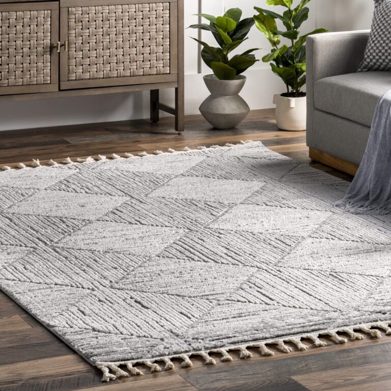 nuLOOM Kerry Geometric 8x10 Area Rug for Living Room Bedroom Dining Room Kitchen, Light Grey - Image 3