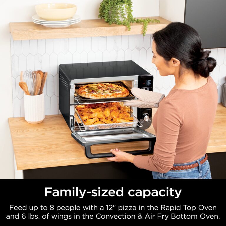 Ninja, Toaster Oven, Double Oven with FlexDoor, FlavorSeal & Smart Finish, Rapid Top Oven, Air Fry, Bake, Roast, Toast, Fry, Pizza, Convection Oven, 13-in-1, Black, DCT402BK - Image 5