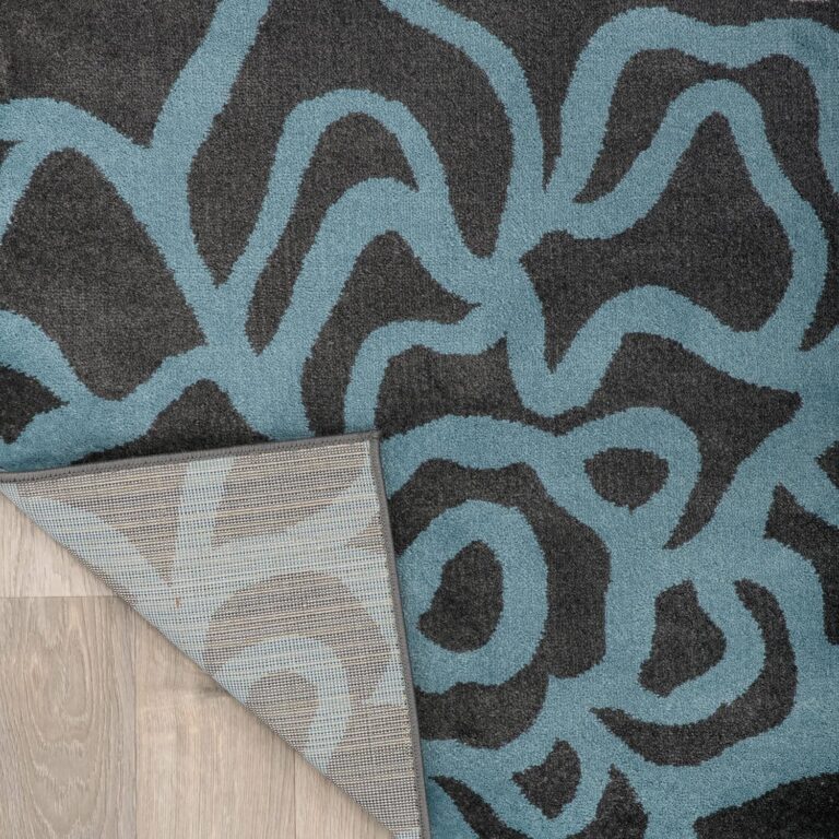 Rugshop Contemporary Modern Floral Abstract Flowers Easy Maintenance for Home Office, Living Room, Bedroom, Kitchen Soft Area Rug 7'10" x 10'2" Gray - Image 5