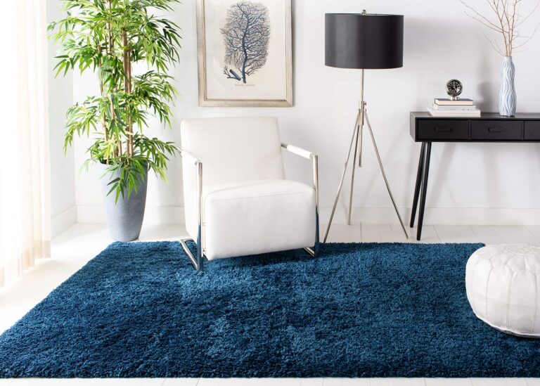 SAFAVIEH Fontana Shag Collection Area Rug - 9' x 12', Blue, Solid Design, Non-Shedding & Easy Care, 2-inch Thick Ideal for High Traffic Areas in Living Room, Bedroom (FNT800M) - Image 2