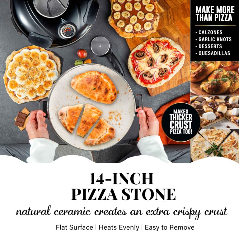 PIEZANO 14 Inch Large Crispy Crust Pizza Oven by Granitestone – Family Sized Electric Pizza Oven Indoor Countertop Maker with Stone Heats up to 800˚F for Stone Baked Pizzeria Style at Home - Image 5