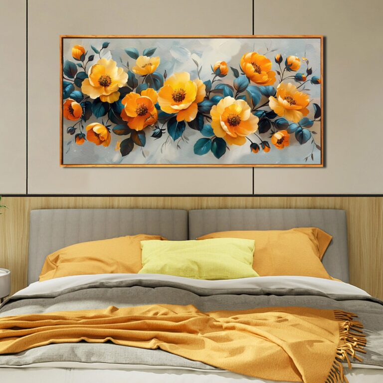 Floral Wall Art for Living Room Bedroom Blossom Wall Decor Yellow Poster Pictures Flower Market Artwork 24"x 48" - Image 7