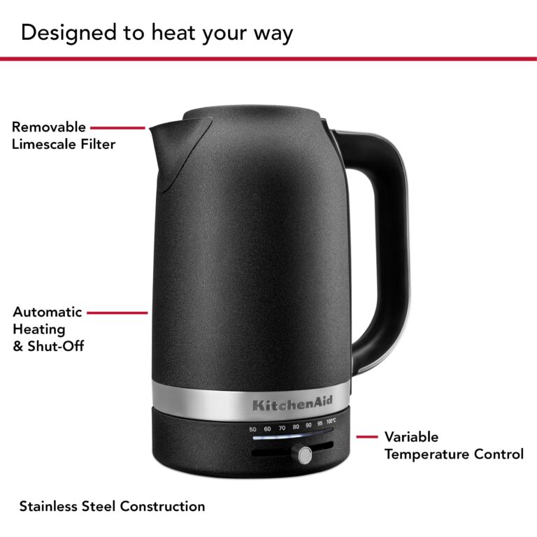 KitchenAid 1.7L Electric Kettle w/Temp Control KEK1701, Cast Iron Black - Image 4