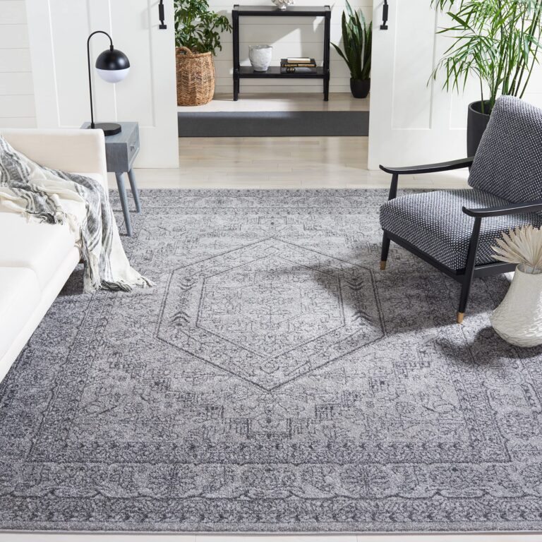 SAFAVIEH Adirondack Collection X-Large Area Rug - 11' x 15', Light Grey & Dark Grey, Oriental Medallion Design, Non-Shedding & Easy Care, Ideal for High Traffic Areas in Living Room, Bedroom (ADR108C)