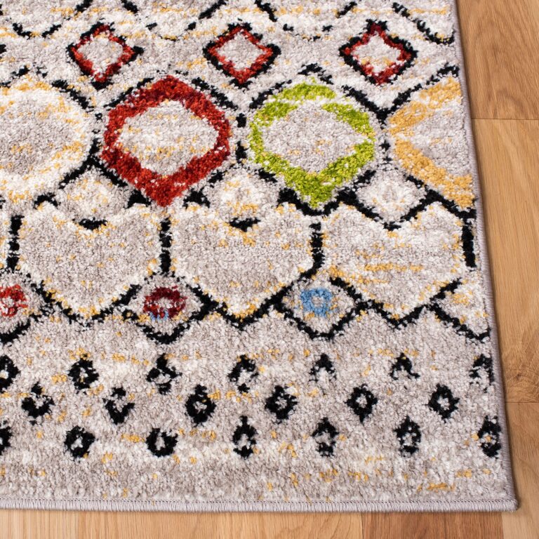 SAFAVIEH Amsterdam Collection Area Rug - 10' x 14', Light Grey & Multi, Moroccan Boho Design, Non-Shedding & Easy Care, Ideal for High Traffic Areas in Living Room, Bedroom (AMS108G) - Image 5