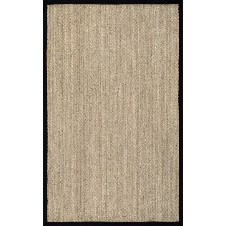 nuLOOM 9x12 Elijah Seagrass Area Rug, Black, Solid Farmhouse Style, Cotton Bordered, Basketweave, Natural Fiber, For Bedroom, Dining Room, Living Room, Hallway, Office, Kitchen, Entryway - Image 5