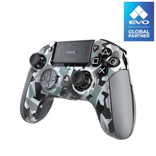 Nacon Revolution 5 Pro Officially Licensed PlayStation Wireless Gaming Controller for PS5 / PS4 / PC - Hall Effect, Trigger Stops, Mappable Buttons, Bluetooth Audio - Arctic Camo