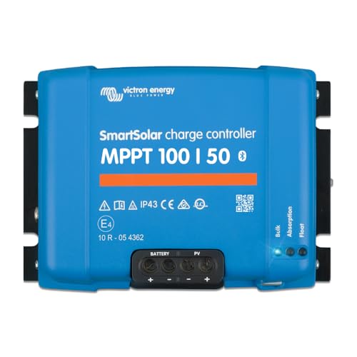 Victron Energy SmartSolar MPPT Solar Charge Controller (Bluetooth) - Charge Controllers for Solar Panels - 100V, 50 amp, 12/24-Volt