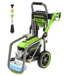 Greenworks Pro Brushless 2300 PSI (SGS Certified) 2.3 GPM Max / 1.2 GPM Electric Pressure Washer (Foldable Handles, Rugged Steel Frame, 25 FT Hose, 35 FT GFCI Power Cord)