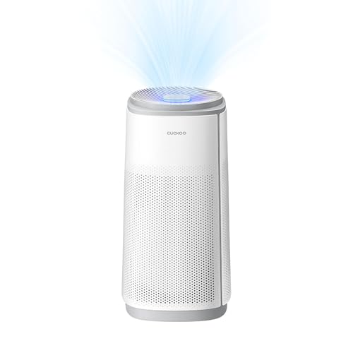 CUCKOO True HEPA Air Purifier for Large Room Up to 2,256 sq. ft., Advanced 5-Stage Filter with UV-C Light and Activated Carbon, Air Purifiers for Home with Quiet Sleep Mode, White (CAC-K1910FW)