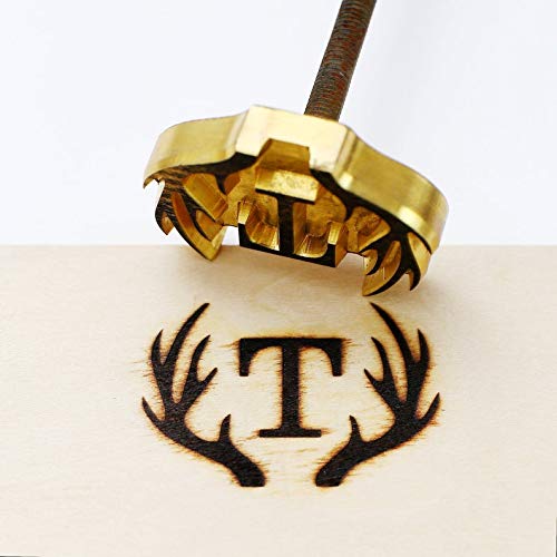 Custom Logo Wood Branding Iron,Durable Leather Branding Iron Stamp,BBQ Heat Stamp Including The Handle,Antlers Design Stamp