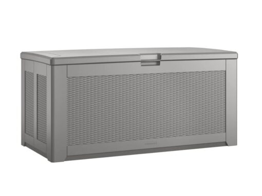 Rubbermaid Extra Large Resin Outdoor Storage Deck Box (134 Gal), Weather Resistant, Gray, Deck Organization for Home/Backyard/Pool Chemicals/Toys/Garden Tools/Porch/Patio Cushions