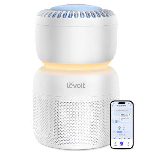 LEVOIT Air Purifier for Baby with White Noise Sound Machine and Blue-Light-Free Night Light in Home Bedroom, HEPA Filter with 5 Air Quality Monitor, Removes Ultrafine Particles, Smart WiFi, Sprout
