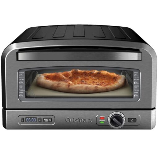 Cuisinart Indoor Pizza Oven – Bake 12” Pizzas in Minutes – Portable Countertop Pizza Oven – Stainless Steel – CPZ-120BKS