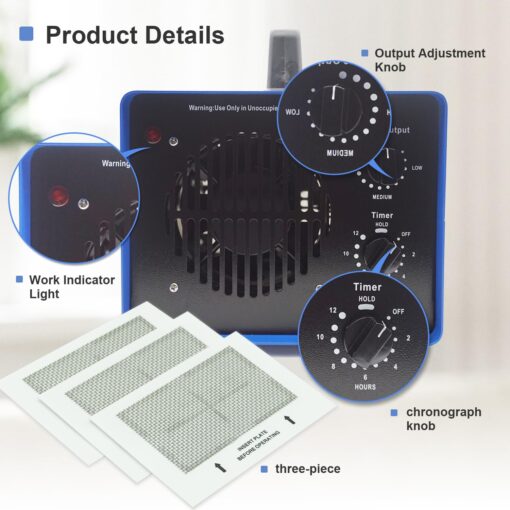 0zone Generator, 3500 Sq/Ft 0zone Machine Ionizer for Industrial, Commercial, Home, Car, Basement - Image 4