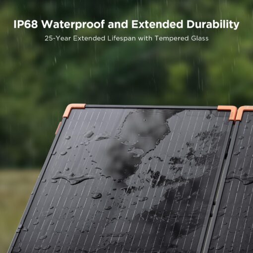 200 watt Portable Solar Panel with 20A PWM Controller,Camping Essentials,200W 19V Foldable Solar Panel for Power Station&12V Battery,23.5% High Efficiency IP68 Waterproof 4 Kickstands for RV Camping - Image 4
