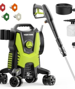 Electric Pressure Washer, 3500 PSI 2.4 GPM Power Washer with Anti-Tipping Technology, 4 Quick Connect Nozzles, Foam Cannon, Stainless Steel Lance, High Pressure Washer for Cars/Fences/Driveways/Patios