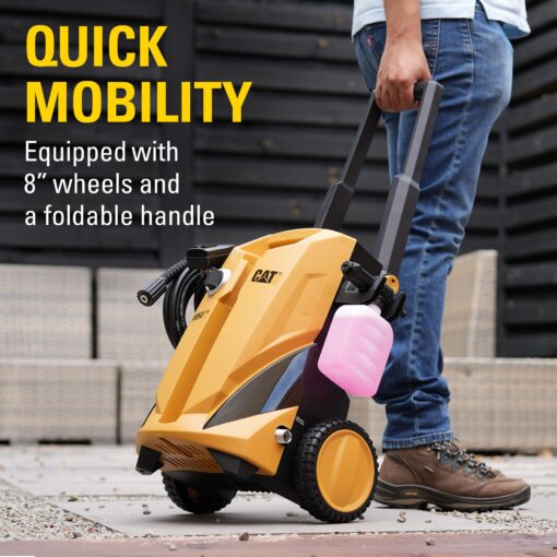 CAT Electric Pressure Washer 1850 PSI 1.4 GPM with 20' high-Pressure Hose, Quick Release Gun, 3-in-1 Nozzle Lance, Foam Cannon Water Pressure Washers, Power Washer for Your Home Patio, Driveway & RV - Image 5