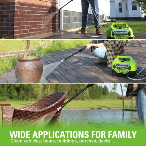 Greenworks 1800 PSI (1.1 GPM) Electric Pressure Washer PWMA Certified - Image 4