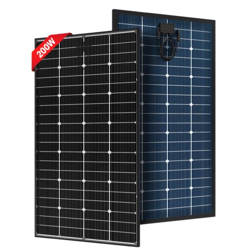 JJN Bifacial 200 Watt Solar Panel, 16BB N-Type 200W 12V 25% High Efficiency 200W Solar Panels, Monocrystalline Solar Module for RV Home Farm Trailer Camper Marine Off-Grid Solar System