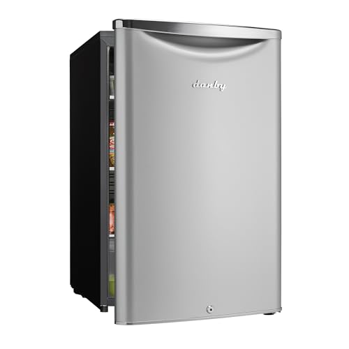 Danby DAR044A6DDB Contemporary Classic 4.4 Cu.Ft. Mini Fridge, Compact Refrigerator for Bedroom, Living Room, Bar, Dorm, Kitchen, Office, E-Star in Silver, 3 Sq Ft