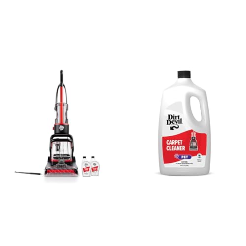 Dirt Devil Full-Size Carpet Cleaner Machine, Perfect for Pets, Carpet Shampooer, Lightweight, FD50300 + 64 oz Pet Carpet Cleaner Solution, Eliminate Pet Odors and Stains, AD31926