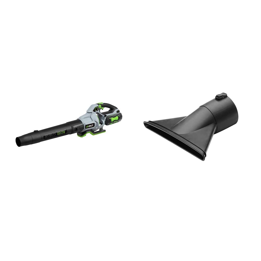 EGO Power+ 650 CFM Variable-Speed 56-Volt Cordless Leaf Blower Bundle with Flat Spread Nozzle