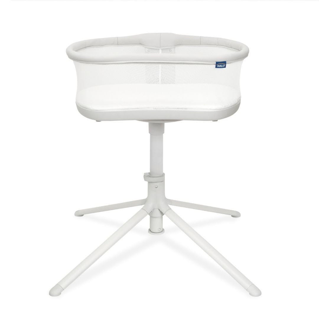 HALO BassiNest Swivel Sleeper 3.0 – Over-Bed Baby Bassinet with 360 Rotation, Adjustable Height, Breathable Mesh, Safe Close Sleeping, Lowering Wall for Easy Access, Feeding & C-Section Recovery