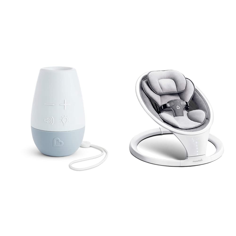 Munchkin Baby Swing with Bluetooth and Shhh… Sleep Soother White Noise Machine - Perfect for New Parents