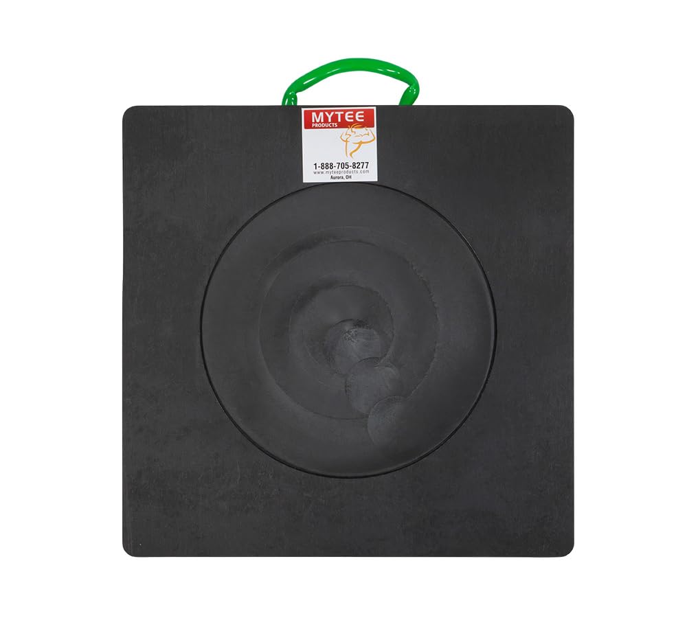 Mytee Products 24"x24"x2" Heavy Duty Outrigger Pad for RV with Recessed Radius - Black Stabilizing Jack Landing Pad for Crane, Wrecker, Tow Truck, RVs