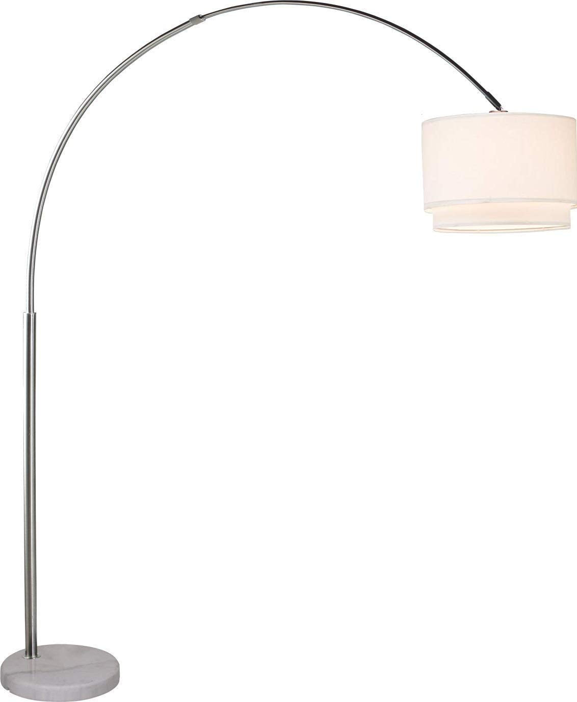 Major-Q Modern 81" Arc Tall X-Large Living Room-Stand Up Arching Drum Shade Large Floor Lamp with Real Marble Base for Bedrooms-Corner Lamp for Office Lighting (White)