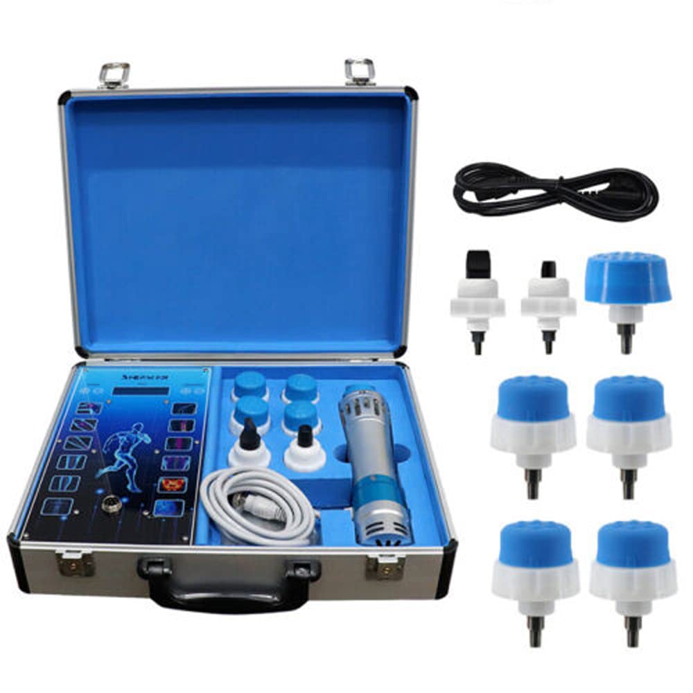 Shockwave Therapy Machine, Electromagnetic Extracorporeal Shock Wave Therapy Machine Touch Screen Pain Relief Body Massager Muscle Relax with 7 Massage Heads