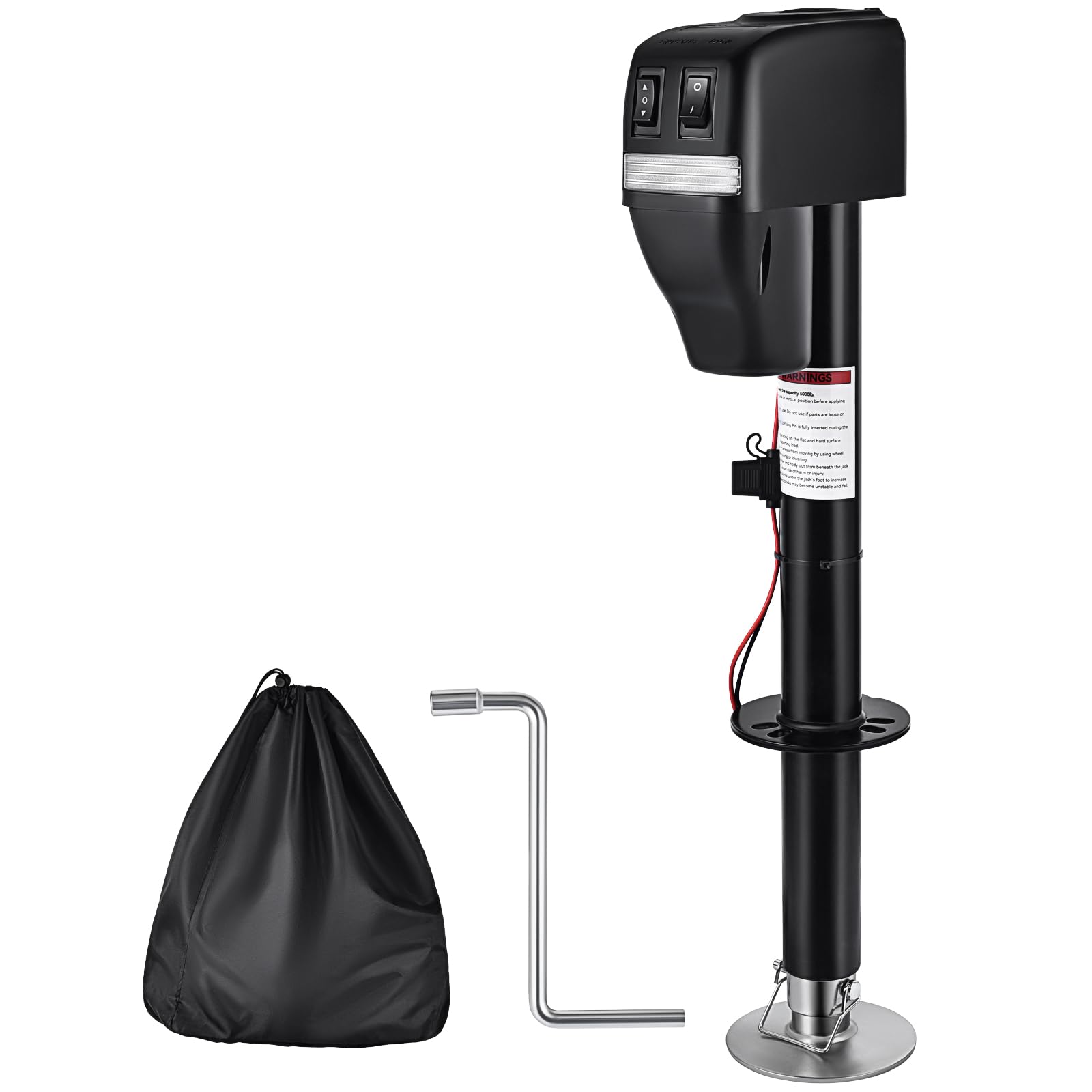 Resurgo 5000lb Electric Trailer Jack, Heavy Duty Power Tongue Jack with Polyester Protective Cover,9.84"-33.85" Lift, 12V DC for Travel Trailer, RV Trailer, Boat Trailer, Utility Trailer