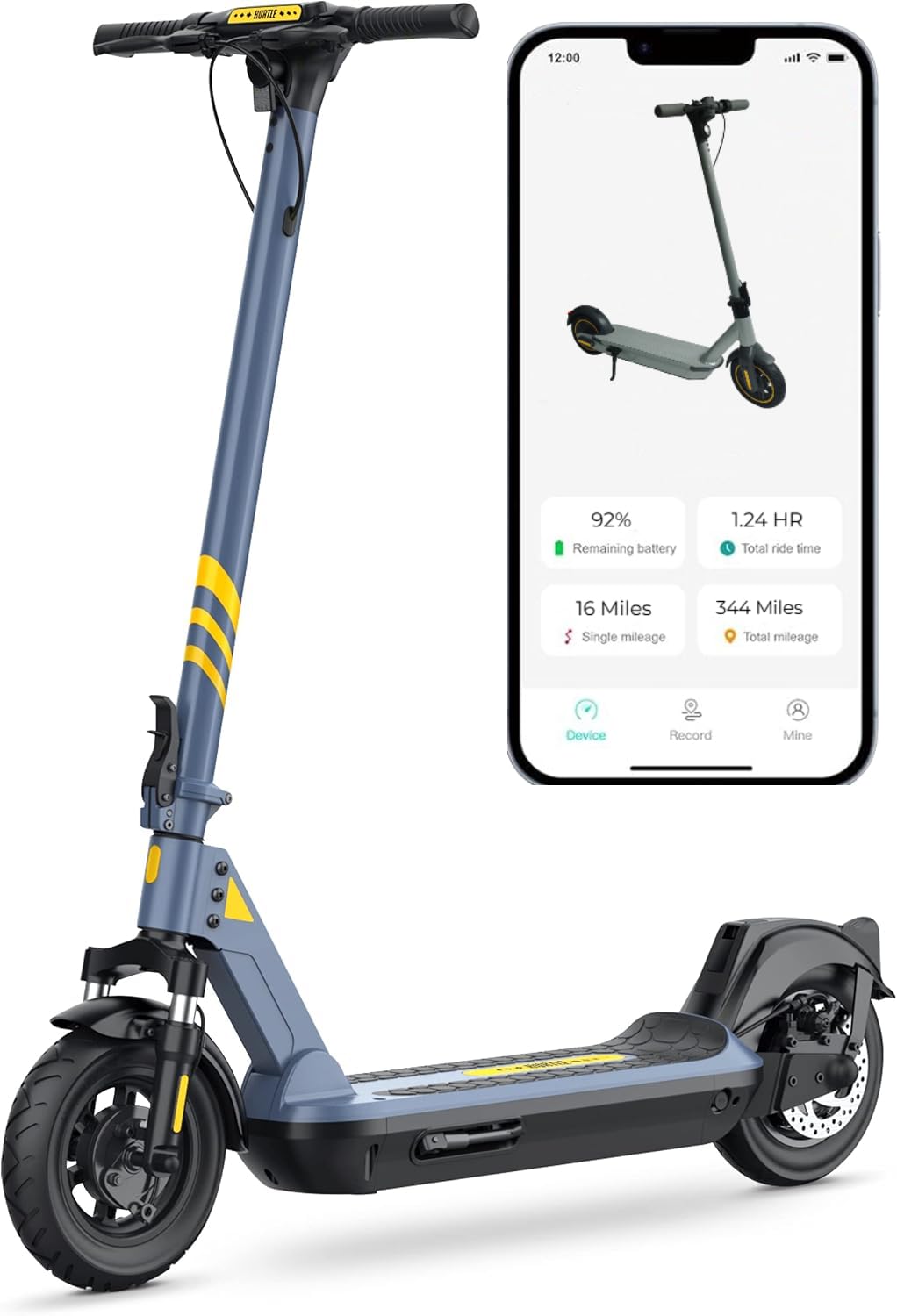 Hurtle Electric Scooter Adults – 500W Motor, 30 Miles Long Range, 19 MPH Fast Speed, Foldable E Scooter for Adults, Teens & Men, 10” Tires, Dual Braking, LCD Display, Motorized Scooter for Commuting