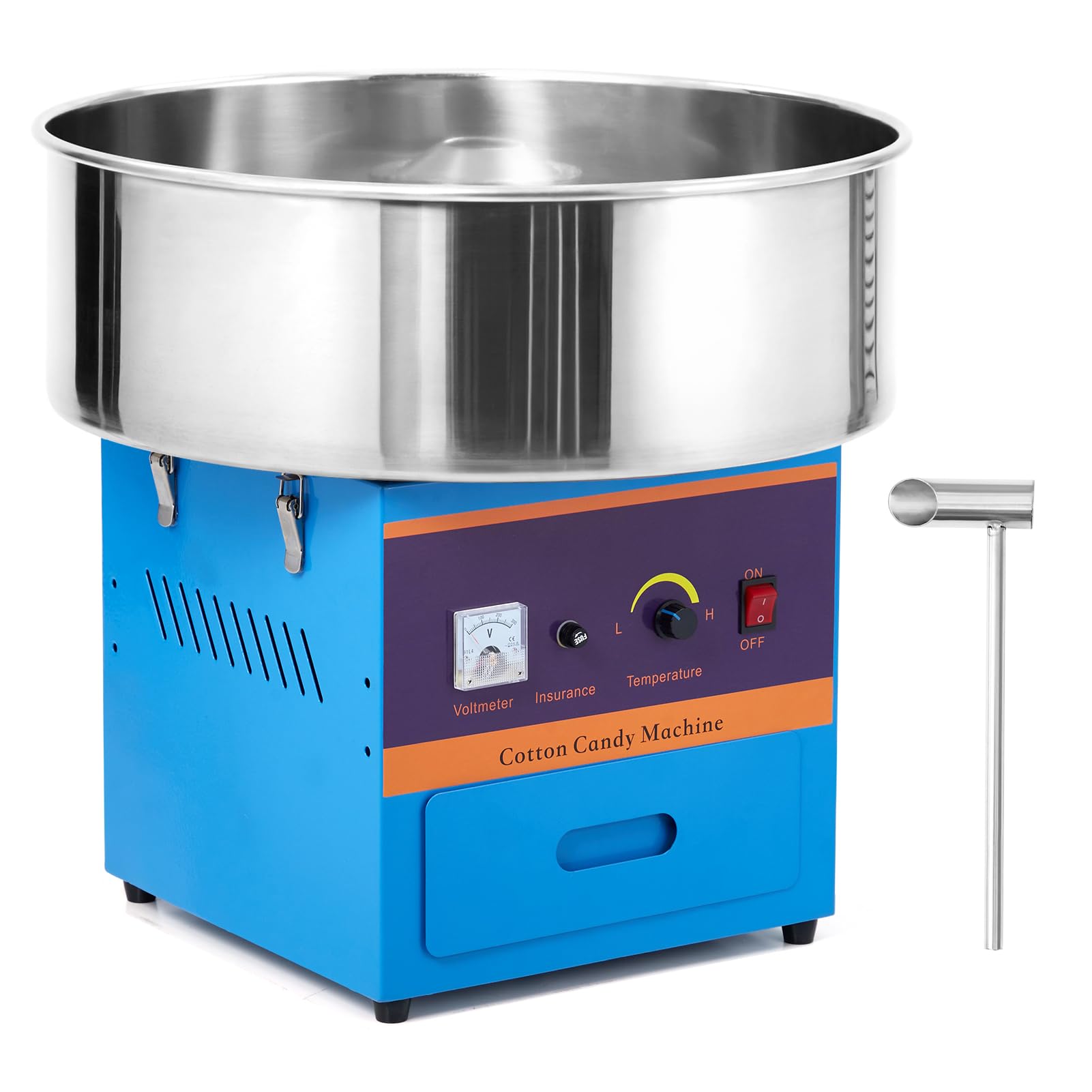 GAOMON Cotton Candy Machine Commercial, 1000W Electric Cotton Candy Machine, Cotton Candy Maker with Stainless Steel Bowl, Sugar Scoop, Storage Drawer, Perfect for Family Party, Kids Birthday, Blue
