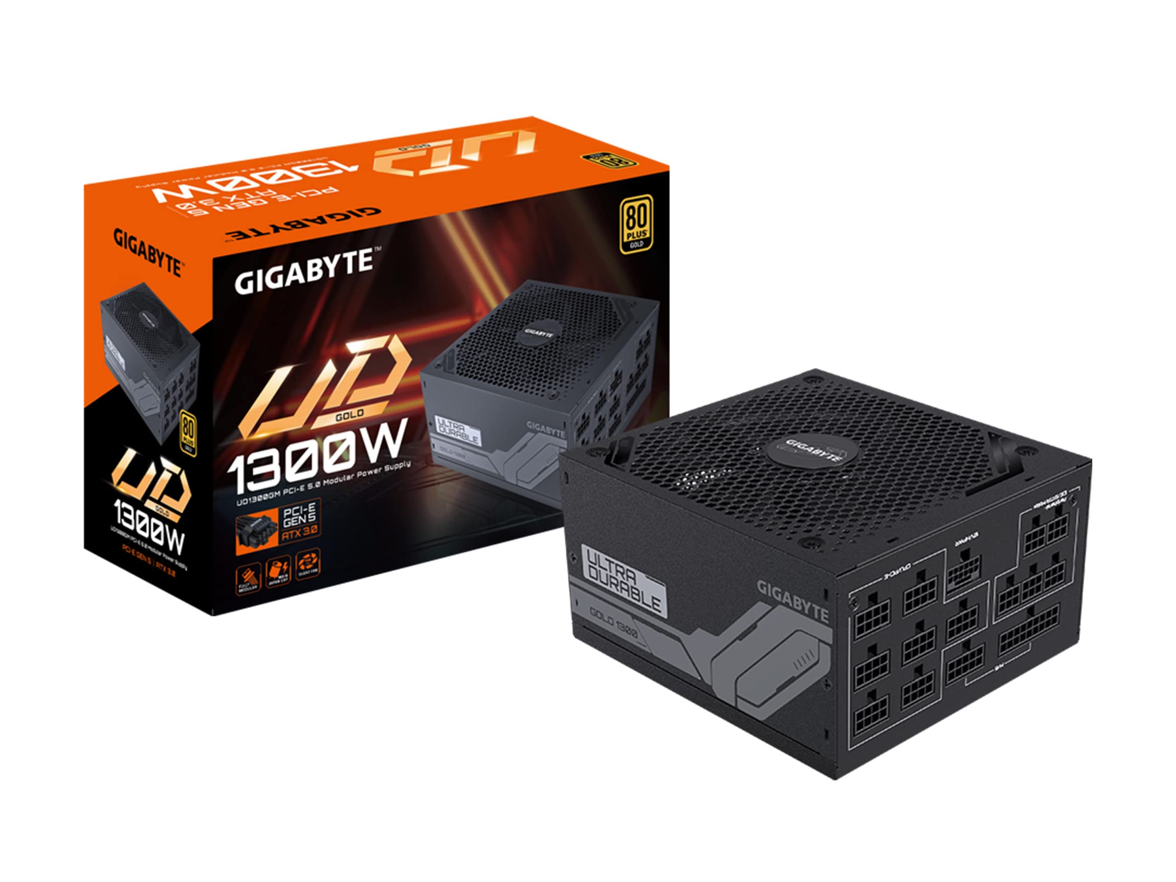 GIGABYTE GP-UD1300GM PG5 - PCIe5.0 Ready - ATX3.0 - 1300W 80 Plus Gold Certified - Fully Modular Power Supply